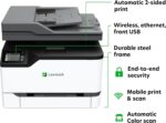 Lexmark CX331adwe Color All-in-One Laser Printer with Touchscreen, Office Scanner Copier Laser, Mobile Ready, Auto Duplex Printing & Analog Fax, Wireless, White, 26 ppm Mono/Color, 600 dpi (40N9070) - Image 3