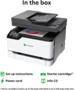 Lexmark CX331adwe Color All-in-One Laser Printer with Touchscreen, Office Scanner Copier Laser, Mobile Ready, Auto Duplex Printing & Analog Fax, Wireless, White, 26 ppm Mono/Color, 600 dpi (40N9070) - Image 5