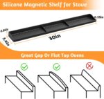 30 Inch Silicone Stove Top Shelf Magnetic for Kitchen Gadgets, Soft Flexible Strong Magnetic Heat Resistant Spice Rack Kitchen Organizer for Over Stove - Image 3