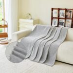 Grey Couch Sofa Cover for 3 Cushion Sectional Sofa L-Shape -Washable Chenille Couch Cover for Dogs Pets, Boho Couch Cover Protector Soft Sofa Slipcovers with Tassel,91"x 134" - Image 4