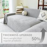 Grey Couch Sofa Cover for 3 Cushion Sectional Sofa L-Shape -Washable Chenille Couch Cover for Dogs Pets, Boho Couch Cover Protector Soft Sofa Slipcovers with Tassel,91"x 134" - Image 5
