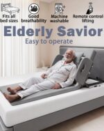 Electric Bed Lifting to Get Up - Bed Assistant to Get Out of Beds, Adjustable Beds Rest Help The Elderly Patients Gets Up Easily, Load Max 330 lbs, Silent Lift 2° - 80°, with Guardrails,75 X 32 inch - Image 3