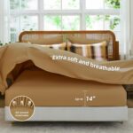 Dintszyayue Plaid Comforter Set Queen Size 7 Pieces Bed in a Bag Brown Bedding Set Lightweight Bed Comforter Set Microfiber Checkered Bed Set for All Season with Sheets,Pillowcases & Shams - Image 6