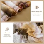 Dintszyayue Plaid Comforter Set Queen Size 7 Pieces Bed in a Bag Brown Bedding Set Lightweight Bed Comforter Set Microfiber Checkered Bed Set for All Season with Sheets,Pillowcases & Shams - Image 7