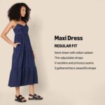 Amazon Essentials Womens Fit and Flare Empire Waisted Cotton Sateen Tiered Maxi Dress - Image 3