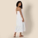 Amazon Essentials Womens Fit and Flare Empire Waisted Cotton Sateen Tiered Maxi Dress - Image 4