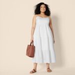 Amazon Essentials Womens Fit and Flare Empire Waisted Cotton Sateen Tiered Maxi Dress - Image 8