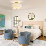 16" Semi Flush Mount Ceiling Light, 3-Light Gold Drum Ceiling Light Fixture with 2-Tier Fabric Linen Shade, Farmhouse Chandelier for Dining Room, Living Room, Bedroom, Kitchen, Hallway, Entryway - Image 5
