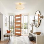 16" Semi Flush Mount Ceiling Light, 3-Light Gold Drum Ceiling Light Fixture with 2-Tier Fabric Linen Shade, Farmhouse Chandelier for Dining Room, Living Room, Bedroom, Kitchen, Hallway, Entryway - Image 7