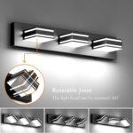 Ralbay 24inch Black Bathroom Vanity Lights with 5 Color Temperatures (3000K-6000K) Dimmable Modern Metal Acrylic LED Matte Black Bathroom Wall Lighting Fixtures (3-Light) - Image 4