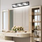 Ralbay 24inch Black Bathroom Vanity Lights with 5 Color Temperatures (3000K-6000K) Dimmable Modern Metal Acrylic LED Matte Black Bathroom Wall Lighting Fixtures (3-Light) - Image 8