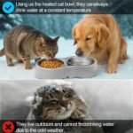 Pet Heated Bowl for Cat Dog, Freeze-Proof Warming Animal Food Feeder with Anti-Chew Cord,Waterproof & Thermostat Heating Bowls Removeable, (2 x 23 fl oz, Grey) - Image 6