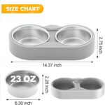 Pet Heated Bowl for Cat Dog, Freeze-Proof Warming Animal Food Feeder with Anti-Chew Cord,Waterproof & Thermostat Heating Bowls Removeable, (2 x 23 fl oz, Grey) - Image 8