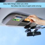 Car Sun Visor Organizer, Leather Pocket Organizer Sunglass Holder for Car Interior Accessories with Multi-Pocket Net Zipper (2 Pack Gray) - Image 4