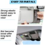 Car Sun Visor Organizer, Leather Pocket Organizer Sunglass Holder for Car Interior Accessories with Multi-Pocket Net Zipper (2 Pack Gray) - Image 6