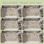 Baby Playpen - 60 x 60 x 24 in Adjustable Multi-Shape Wood Play Yard, Foldable Wooden Baby Playpen/Fence Play Area and Activity Center for Babies and Toddlers with Child Proof Lock and Gate - Image 7
