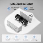 GHome Smart Plug Outlet Extender 15A, 2 Pack, WiFi Smart Plugs Compatible with Alexa & Google Home, Smart Surge Protector with Timer & Remote Control, Dual Outlets, No Hub Required, White - Image 5