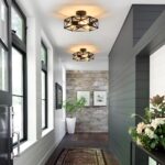 Modern Farmhouse Black Ceiling Light,Industrial Semi Flush Mount Ceiling Lighting Fixture,Hexagonal Lighting Fixtures for Kitchen,Bedroom,Foyer,Dining Room,Hallway,3-Light,14.6 Inch - Image 3