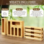 9 IN 1 Bamboo Foil and Plastic Wrap Organizer for Kitchen Drawer, Plastic Bag Organizer Organization and Storage, Food Storage Bag Organizer with Labels for Quart Gallon Snack Sandwich Bag - Image 7