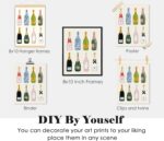 ULEGI Bar Cart Wall Decor, Trendy Retro Champagne Cocktail Cheers Wall Art Decor Set of 4, Bar Poster, Bar Art Wall Decor Posters for Home Lounge Bar Club Kitchen, 12x16 Inch Unframed - Image 8