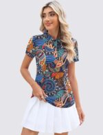 TFSDOD Womens Golf Polo Shirts Collared Short Sleeve T Shirt Lightweight Moisture Wicking Polo Casual 3 Buttons Outfits - Image 6