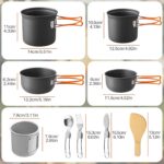 FUNYKICH Camping Pots and Pans Set, Non-Stick Camping Cooking Set, Lightweight Camping Cookware with Storage Bag for Camping, Backpacking, Outdoor Cooking & Picnic - Image 3
