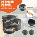 FUNYKICH Camping Pots and Pans Set, Non-Stick Camping Cooking Set, Lightweight Camping Cookware with Storage Bag for Camping, Backpacking, Outdoor Cooking & Picnic - Image 4