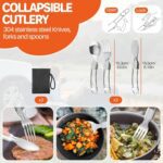 FUNYKICH Camping Pots and Pans Set, Non-Stick Camping Cooking Set, Lightweight Camping Cookware with Storage Bag for Camping, Backpacking, Outdoor Cooking & Picnic - Image 6
