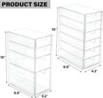 Prsildan Acrylic Drawer Makeup Organizer with 10 Drawers, Set of 2 Office Desk Organizers Accessories, Clear Stackable Storage Drawers for Vanity, Countertop, Craft, Jewelry, Art Supply Organization - Image 4