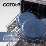 CAROTE 4pcs Non Stick Frying Pans, 8"+10"+12” Frying Pan Egg Pan Omelet Pans with Detachable Handle, Nonstick Cookware, PFOA Free, Induction Compatible & Oven Safe, Dishwasher Safe, Blue - Image 4