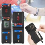 for Samsung Galaxy A53 5G Case with Card Holder for Women, for Galaxy A53 5G Phone Case Wallet with Strap Credit Card Slots Crossbody with Zipper Shockproof Case for A53 - Black - Image 4