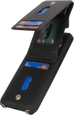 for Samsung Galaxy A53 5G Case with Card Holder for Women, for Galaxy A53 5G Phone Case Wallet with Strap Credit Card Slots Crossbody with Zipper Shockproof Case for A53 - Black - Image 6