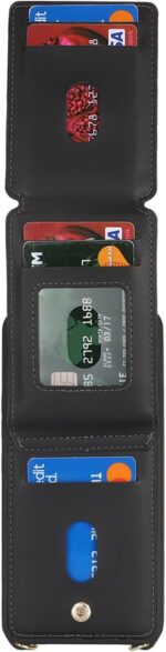 for Samsung Galaxy A53 5G Case with Card Holder for Women, for Galaxy A53 5G Phone Case Wallet with Strap Credit Card Slots Crossbody with Zipper Shockproof Case for A53 - Black - Image 7