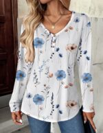 Zeagoo Women Tops Loose Fit Long Sleeve V Neck T Shirts Business Casual Blouses Dressy Fall Fashion Work Clothes - Image 6