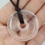 Keleny Semi Precious Gemstones Natural 40mm Circle Peace Donut Beads Adjustable Braided Rope Pendant Necklace 20 Inch - Image 6