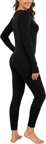 WIHOLL Long Johns Thermal Underwear for Women Fleece Lined Base Layer Pajama Set Winter Clothing - Image 5