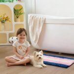 Tufted Striped Bath Mat – Soft Plush Microfiber Rug with Colorful or Pink-Blue Stripes, Non-Slip & Machine Washable Floor Mat for Bathroom, Bedroom, Entryway (24x16, Blue-Pink-White Striped) - Image 8