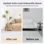 Couch Cover for 3-4 Cushion Couch Sofa Cover for Dog, Couch Covers for Oversized Sofa, Sofa Covers Washable Pet Couch Covers, Sofa Slipcover Non-Slip L Shape Couch Cover, 71''x150'', Khaki - Image 3