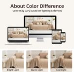 Couch Cover for 3-4 Cushion Couch Sofa Cover for Dog, Couch Covers for Oversized Sofa, Sofa Covers Washable Pet Couch Covers, Sofa Slipcover Non-Slip L Shape Couch Cover, 71''x150'', Khaki - Image 9