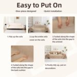 Couch Cover for 3-4 Cushion Couch Sofa Cover for Dog, Couch Covers for Oversized Sofa, Sofa Covers Washable Pet Couch Covers, Sofa Slipcover Non-Slip L Shape Couch Cover, 71''x150'', Khaki - Image 10