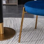 Amoa Contemporary Golden Metal Legs with Velvet Upholstered Dining Chairs Set of 2, Blue - Image 16