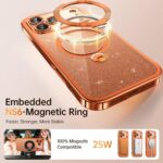 Offical Cosmic Orange for iPhone 17 Pro Max Case with 360 Spin Stand [DIY Glitter Cardstock] [Fit for MagSafe] 16FT Mil-Protection Polished for iPhone 17 Pro Max Case with Stand 6.9'', Cosmic Orange - Image 5