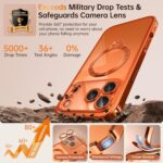 Offical Cosmic Orange for iPhone 17 Pro Max Case with 360 Spin Stand [DIY Glitter Cardstock] [Fit for MagSafe] 16FT Mil-Protection Polished for iPhone 17 Pro Max Case with Stand 6.9'', Cosmic Orange - Image 6