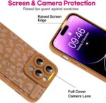 OOK Compatible with iPhone 14 Pro Max Brown Leopard Case with Wrist Strap, Leopard Cheetah TPU Shockproof Protection Slim Silicone Cover with Camera Lens Protection for Women Girls, for 6.7inch - Image 4