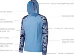 BASSDASH Men’s UPF 50 Performance Fishing Shirt Cooling Hoodie Camo Long Sleeve FS17M - Image 5
