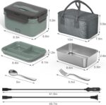 Electric Lunch Box Food Heater 100W, 4 in 1 Ultra Quick Heated Lunch Boxes for Adults 12V/24V/110V/220V Portable Food Warmer for Car/Truck/Office With Fork Spoon and Insulated Carry Bag - Image 7