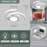 ADISUN LED Modern Ceiling Light,6000K Semi Flush Mount Ceiling Light Fixture, Small Ceiling Lamp for Living Room Bedroom Bathroom Kitchen(D11 in*H2.9 in; 33W) - Image 3