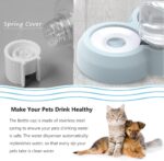 Dog Bowls, Puppy Cat Food and Water Bowl Set with Water Dispenser and Stainless Steel Bowl Non-Slip Mat, Detachable Gravity Pet Feeder and Waterer Set for Cats Dogs Puppy Rabbit (Grey) - Image 4