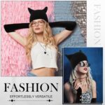 Mepase Grunge Clothes Sets, Crochet Cat Beanie Y2k Leg Warmers Fingerless Knit Gloves Jewelry Accessories Set for Girls - Image 4