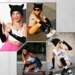 Mepase Grunge Clothes Sets, Crochet Cat Beanie Y2k Leg Warmers Fingerless Knit Gloves Jewelry Accessories Set for Girls - Image 5